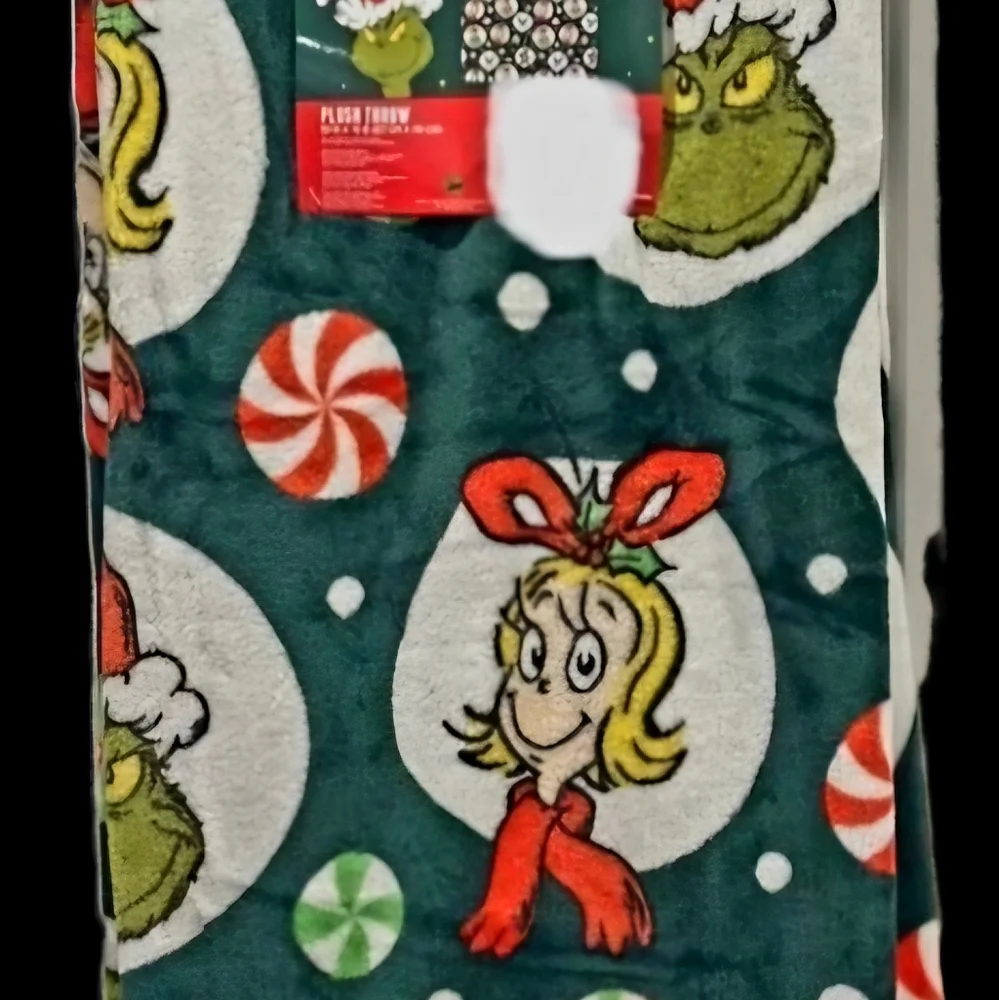 The Grinch Cindy Lou Max Green Christmas Plush Blanket 50 x 70 ❄️🎄🎁
